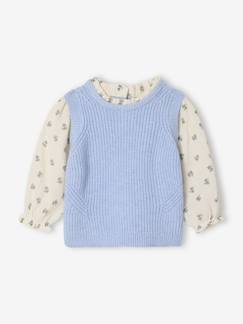Baby-Pullover, Strickjacke, Sweatshirt-Pullover-Baby Pullover mit 2-in-1-Effekt