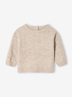 Baby-Baby Strickpullover mit Ajourmuster
