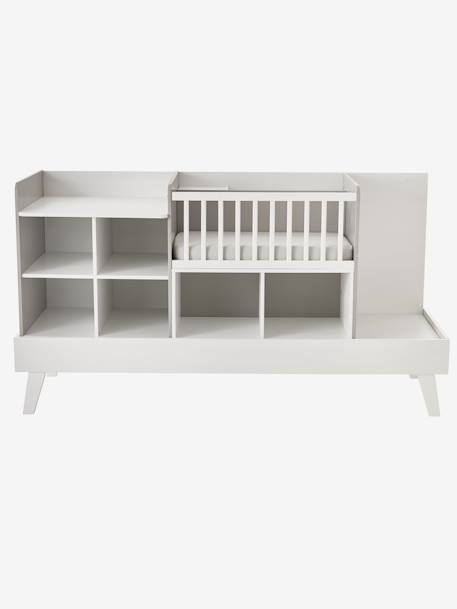 4-in-1-Kombibett ,,Combinid' für Babies und Kinder WEISS/GRAU+WEISS/NATUR 