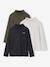 3er-Pack Jungen Rollkragenshirts BASIC blau mehrfarbig+khaki+pack hellgrau meliert 