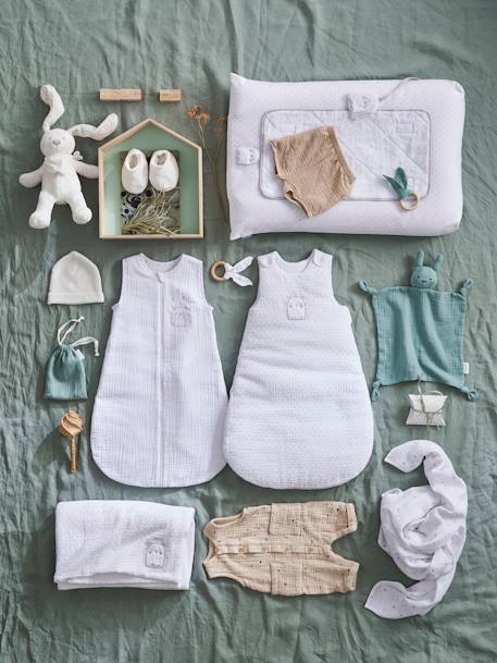 Baby Sommerschlafsack 'Igel' mit Reissverschluss vorne, Oeko-Tex® personalisierbar blanc 