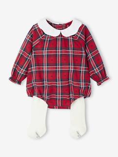 Baby-Latzhose, Overall-Baby Set: Strampler aus Flanell & Strumpfhose, vertbaudet x Envie de Fraise