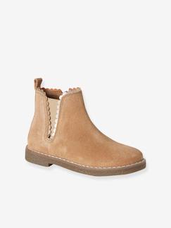 Chaussures-Boots enfant fille cuir élastiquées et zippées
