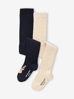 Bébé-Chaussettes, Collants-Lot de 2 paires de collants bébé fille