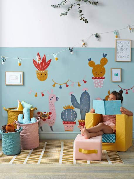 Kinderzimmer-Teppich, grafisches Muster GELB BEDRUCKT 