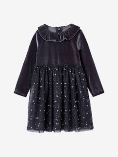 Fille-Robe fille velours tulle étoilé