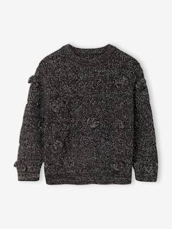 Mädchen-Pullover Mädchen mit Zopfmuster und Schleifen