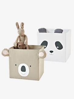Chambre et rangement-Rangement-Bac, boîte, panier de rangement-Lot de 2 bacs en tissu Panda koala