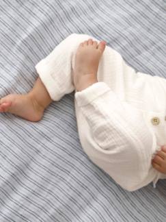 Pantalons et robes bébé-Bébé-Pantalon coupe sarouel en gaze de coton bébé garçon