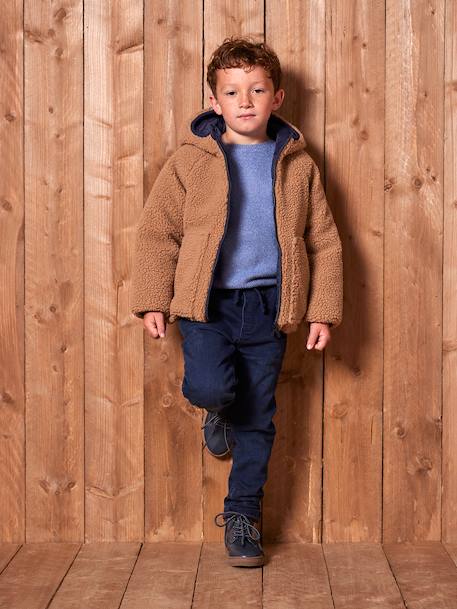 Jungen Wende-Steppjacke marine+mokka+tannengrün 