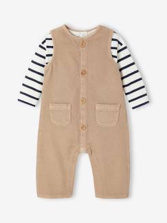 Baby-Set-Baby-Set: Shirt mit Streifen und Twill-Overall