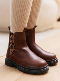 Schuhe-Mädchenschuhe 23-38-Boots, Stiefeletten-Mädchen Lack-Boots mit Reissverschluss und Dehneinsatz