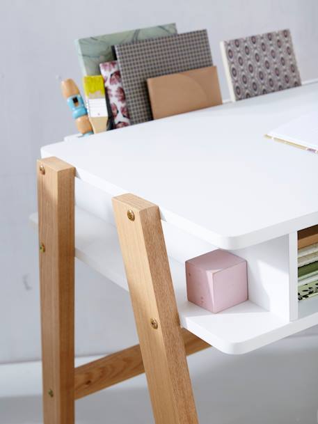 Schreibtisch 'Architekt Mini' WEISS/NATUR 