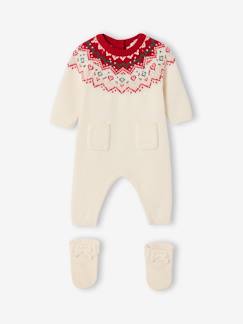 Bébé-Ensemble naissance 2 pièces combinaison chaussons en tricot