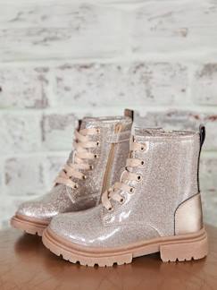 Schuhe-Mädchenschuhe 23-38-Glitzer-Boots mit Profilsohle