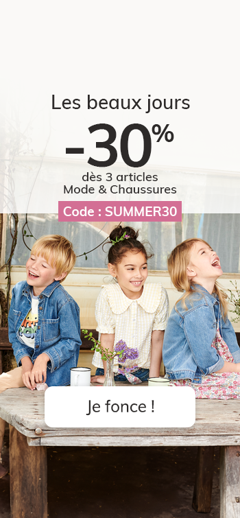 -30% dès 3 articles Mode & Chaussures - Code : SUMMER30