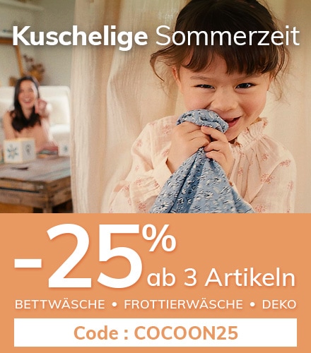 -25% ab 3 Artikeln auf Bettwäsche, Frottierwäsche & Deko! Code: COCOON25